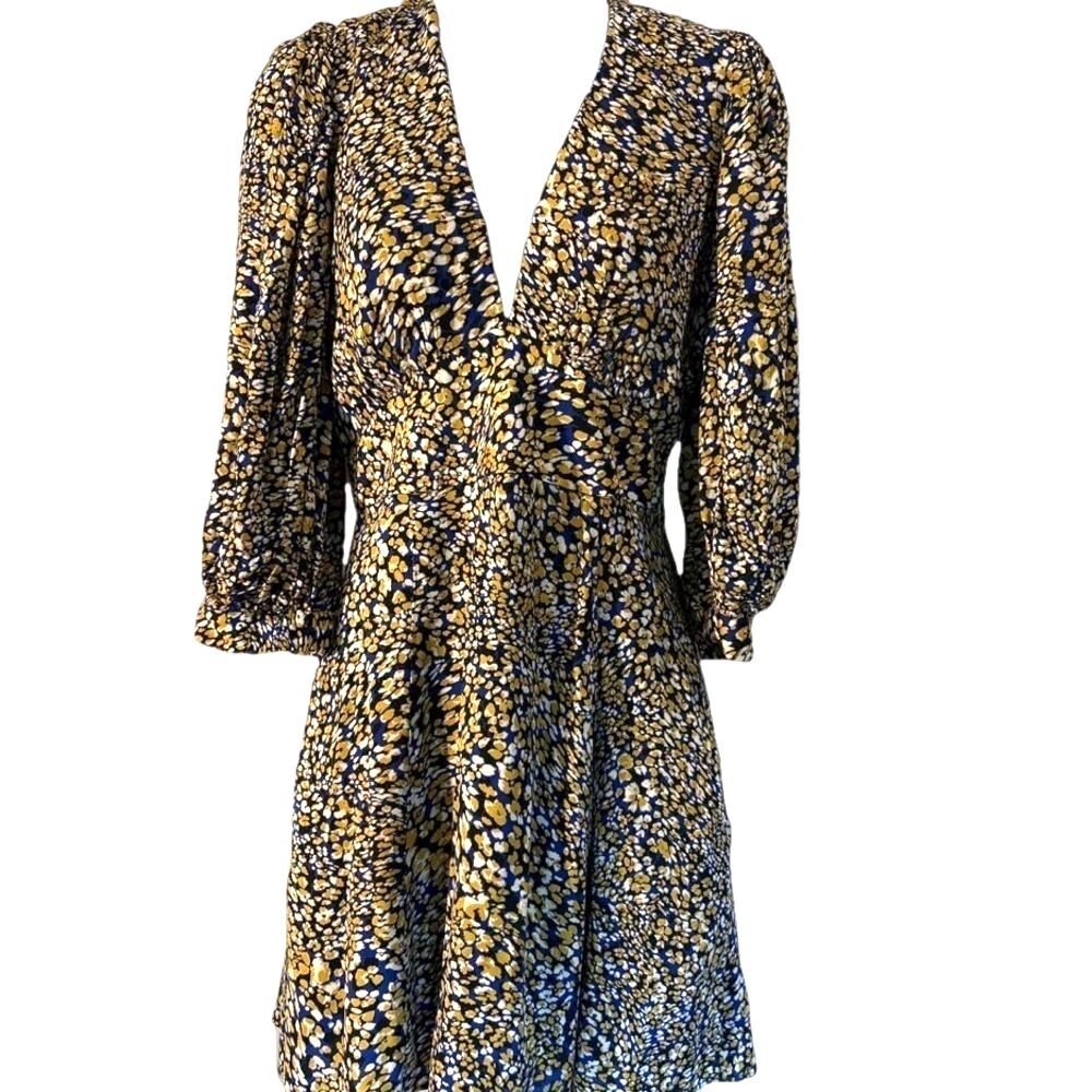 Reiss Daisy Deep V Puff Sleeve mini dress NWT from Bloomingdale’s - Picture 3 of 7